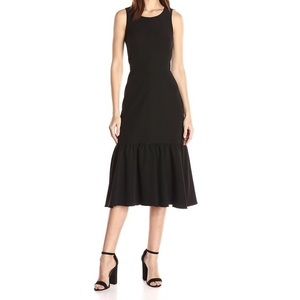 NANETTE LEPORE A-Line Midi Ruffle Hem Dress